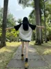 T-shirt damski Houzhou Harajuku gwiazda krótkie rękawy Tshirty Kobiet Koreańszy w stylu hipisem nadwężniejsze T koszule Patchwork Summer Tops Ameryka