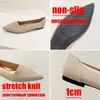 Klänningskor 2023 Summer Knit Tyg Ballet Flats Women Loafers Mesh Flat Shoes Ballerina Moccasin Point Toe Office Driving Shoes Plus Size L230724