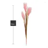 Decoratieve Bloemen 1 st Kunstplant Roze Riet Nep Gras Thuis Bruiloft Decoratie Plantas Artificiais Groen Blad Decor Desktop