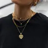 Pendant Necklaces with Birthstone carved laminated heart shaped pendant personalized jewelry for mom and grandma 230724