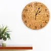 Orologi da parete Linee di civiltà preistorica in pietra Grande orologio da pranzo Ristorante Cafe Decor Decorazione domestica rotonda
