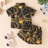 Kledingsets 336 maanden blouse met korte mouwen en korte broek zomer outfit peuter baby kleding set kinderkleding Ootd voor geboren baby jongen 230721