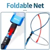 Fiske tillbehör Histar Foldbar Landing Net Ultra Lightweight Portable Soft Rubber Net med rostfritt stålhandtag Fly Fishing Net Accessories 230720