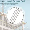 Bowls M6 X 150mm Fully Threaded Stainless Steel Hex Head Screw Bolt 4 Pcs