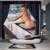 Duş perdeleri perde Amerikan tarzı karikatür seksi cazip desen su geçirmez banyo kumaş özelleştirilebilir