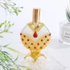 Botellas de Perfume elegantes Vintage Oriente Medio Dubai estilo botella de vidrio de Color dorado de aceite esencial botella de fragancia recargable