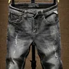 Jeans pour hommes Célèbre Marque Jeans Pantalons Hommes Hip Hop Stretch Automne Et Hiver Gris Foncé Motocycle Jeans Ripped Distressed Denim Pantalons Garçons L230724