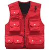 Gilets pour hommes Mes gilet multi-poches respirant toile gilet hommes Pographer poches sans manches veste outillage uniforme VT-016