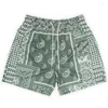 Shorts pour hommes 2023 Summer Men Mesh Paisley Fundamental Classic Embroid Gym Baskeall Casual Beach Pants