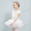 Scene Wear Kids Short Sleeve Solid Color Leotard Gymnastics Suit Cotton Shapewear Camisole Dance Ballet Costume Dress for Girls