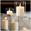 Candle Holders 3 PCS Windshield Clear Glass Small Table Decor Lampshade Tube Shades High Borosilicate Retro Home