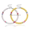Bracelets de cheville 6Mm Colorf argile molle pour les femmes arc-en-ciel polymère empilable chaîne perlée Bracelet de cheville Boho plage bijoux livraison directe