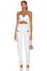 Women's Two Piece Pants 2023 Summer White Color Woman Sets Short Strapless Tank Top And Hollow Out Leather Sexy 2 Pieces Club Party Vestido