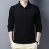 Men's Polos Flower And Striped Printed Polo Shirt Long Sleeve Loose Fit Autumn Spring For Men Slim Fashion Tops Shirts