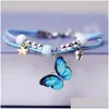 Bracelets porte-bonheur individualité mignon papillon goutte à goutte glaçure pendentif Bracelet fait à la main cloches bracelets pour femmes fille enfants Drop Del