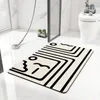 Bath Mats Nordic Super Absorbent Mat Beige Anti-halk Söt matta för dusch toalett wc golvmattor moderna badrumstillbehör hem