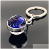 Ключевые кольца 12 Знака Зодиака Стекло Cabochon Ball Ball Chanechain Овен