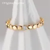 Band Rings 14K Gold Plated Zircon Ring Personalized Handmade Band Ring Minimalism Jewelry Waterproof Jewelry Bohemian Women's Ring 230724