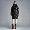 Cambales Designer Women 's Down Jacket 자수 배지 긴 Doudoune Femme 무릎 두꺼운 따뜻한 재킷 여성