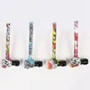 Colorful Skull Style Thick Glass Pipes Portable Filter Screen Dry Herb Tobacco Spoon Metal Bowl With Cover Smoking Bong Holder Innovative Pattern Hand Tube