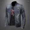 Vestes pour hommes printemps et automne décontracté personnalité Denim manteau hommes Baseball col veste motard