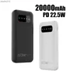 20000MAH 22.5W Güç Bankası Hızlı Şarj Taşınabilir Powerbank Tip C PD QuCik Şarj İPhone 14 Samsung L230619 için harici pil şarj cihazı