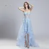 Babyblaues A-Linien-Abschlussball-Partykleid mit Spitze, 2019, sexy, elegant, Vestidos De Festa, Abend-Anlass, ärmelloses formelles Kleid LX552254b