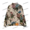 xinxinbuy Men designer Coat Jacket Flower Jacquard Letter denim printing long sleeve women blue red S-2XL