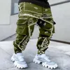 Pantaloni da uomo Paisley Cargo Fashion Pantaloni riflettenti Oversize Strtwear Harajuku Hip Hop Jogger Pantaloni neri Bottoms