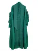 カジュアルドレスYudx 2023夏のプリーツパッチワークサッシーミディレイペルソリッドカラー長袖女性ウェディングパーティー服