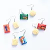 Creative Instant Noodles Dangle Oorbellen Hars Zomer Vakantie Sieraden Fast Food Leuke Chinese Noodle Earring Gift278x