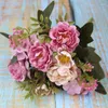 Dekorativa blommor 1st 30 cm konstgjorda liten boll rose bukett europeisk stil hortensia för bröllop hem dekoration falsk siden dekor