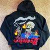 Erkek Hoodies Sweatshirts American Retro Baskılı Kafatası Kazak Erkekler Gevşek İns Modaya Modeli Avrupa ve Hiphop High Street Kadın 230721