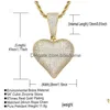 Altri set di gioielli Collana a cuore spezzato in oro 18 carati Set di zirconi cubici in rame hip-hop Catene da 60 cm Ciondolo a cuori congiunti combinati Diamante Dhosu