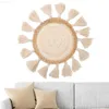 Decoratieve Objecten Beeldjes Geweven Muur Opknoping Mand Rond Kwastje Muur Opknoping Ins Macrame Boho Wall Art Decor Home Gastgezin Slaapkamer Decoratie Wandtapijt L230724