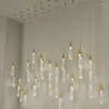 Pendant Lamps Modern Led Lights Fixtures Raindrops Crystal Parlor Hall El Hanglamp Coffee Shop Lamp Minimalist Home Loft Deco