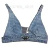 Kadın T-Shirt Tasarımcısı Denim Bra T Shirt Kadınlar Derin V Boyun Seksi Yelek Moda Üst Partisi Nefes Alabilir Üstler VCKZ