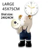 Orologi da parete Orologio da orso cartone animato coreano Soggiorno Decorazione creativa Ciondolo camera da letto per bambini Orologio al quarzo silenzioso Orologio