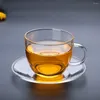 Cups Saucers Dessert Household Tea Glass Plates Round Snack Storage Dishes Kitchen Tableware