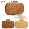 Bolsas de noite YYW Straw Summer Clutch Bag Moda Feminina Over Shoulder Bag Feminina Festa de Formatura Sac Bolsa Feminina 230724