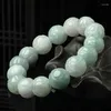 Bracelet Jade Naturel Lotus Corde À La Main Mode Hommes Et Femmes Bijoux Protection Coffre-fort Cadeau Né