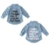 Kids Shirts Us Voorraad Peuter Kid Baby Meisje Herfst Kleding Denim Lange Mouw Blouse Jas Shirt Jas Brief Print 27Year 230721