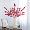 Decorative Flowers 3pcs Simulation Red Berry Fruit Artificial Lucky Holly Festival Party Diaplay Arrangement Decoration Flores Branch