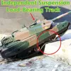 ElectricRc Araç Tipi 10 RC Ağır Tank 1200mAh Lityum Pil Bağımsız Askeri Serisi Yükle Track Offroad Kids Toys 230724
