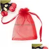 Jewelry Pouches Bags Mtifunction Dstring Organza Pouches Packaging Display For Diy Wedding Gift Beads Drop Delivery Dhzqs