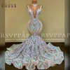 New Arrival Long Prom Dress Sparkly Glitter Sequin Sexy See Through Top African Girl Mermaid Prom Dresses199c