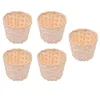 Dinnerware Sets 5 Pcs Woven Flower Basket Toy Fruit Container Bamboo Storage Weaving Child Bread