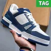 Designer skor logo präglad tränare sneaker svart himmel blå grön gul röd denim trippel vit grå rosa lyxiga mens casual sneakers kvinnor låga plattformstränare