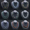 Jewelry Pouches Natural Stone Necklace Crystal Agate Colorful Round Flat Sheet Knotted