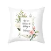 Pillow Case Spring Letter Print Flower Home Decor for Sofa Cushion Cover Polyester Drop Housse De Coussin 230724